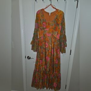 Vintage Handmade 70s Floral Dress